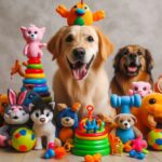 funny dogs playing with pet toys